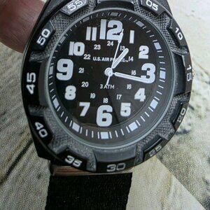 Wrist Armor U.S. Air Force Men's Backlighted Series Watch with Nylon Band Black